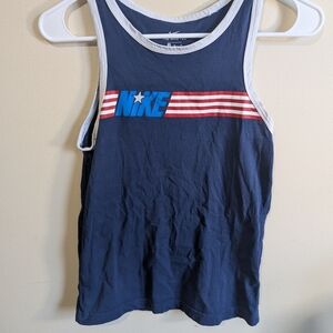Nike Kids Navy and White Tank Top Size Medium